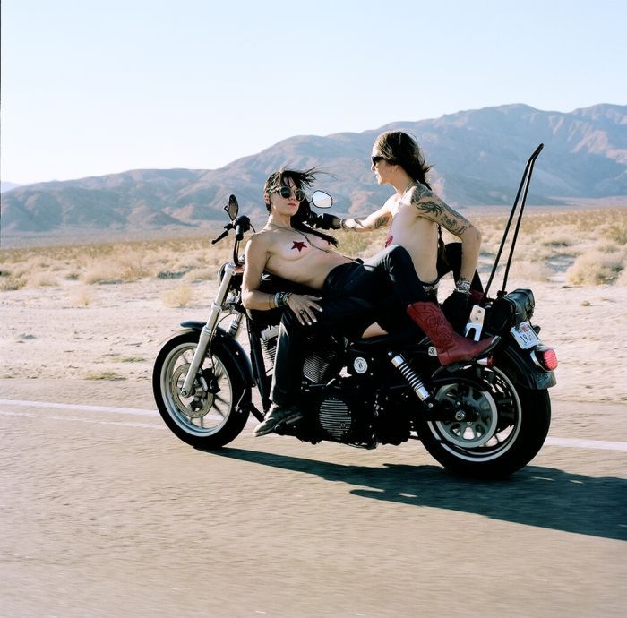 Girls on a motorcycle in Varri