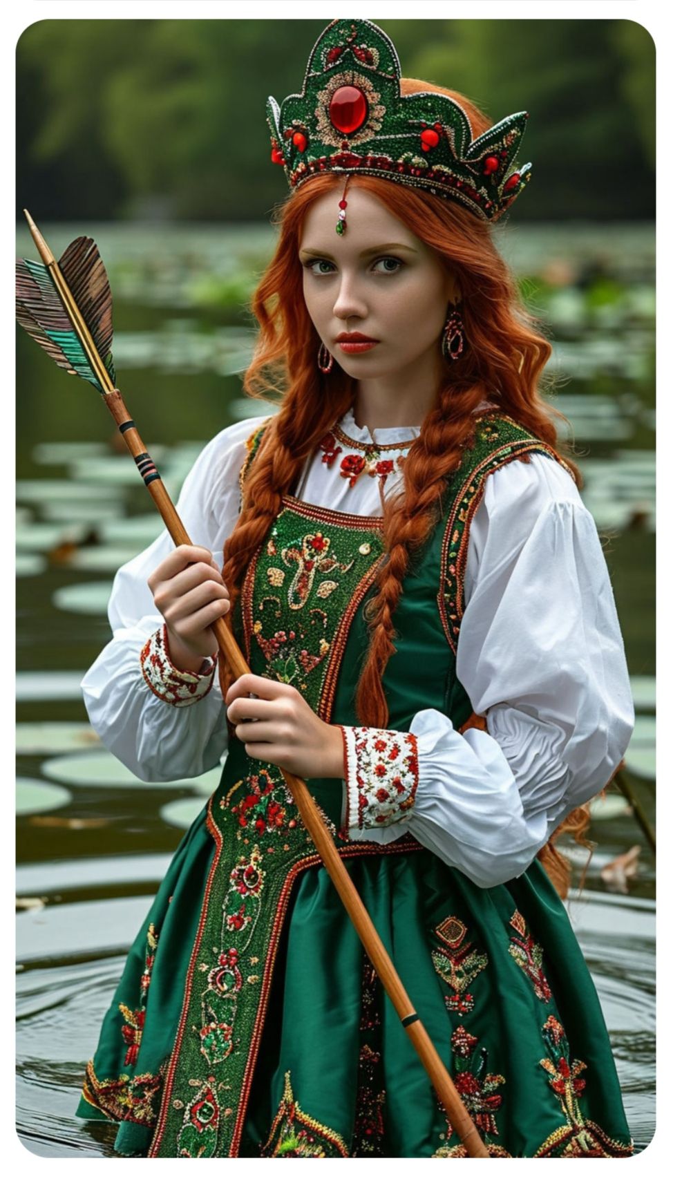 Nude girl Girls in Slavic costumes in Varri
